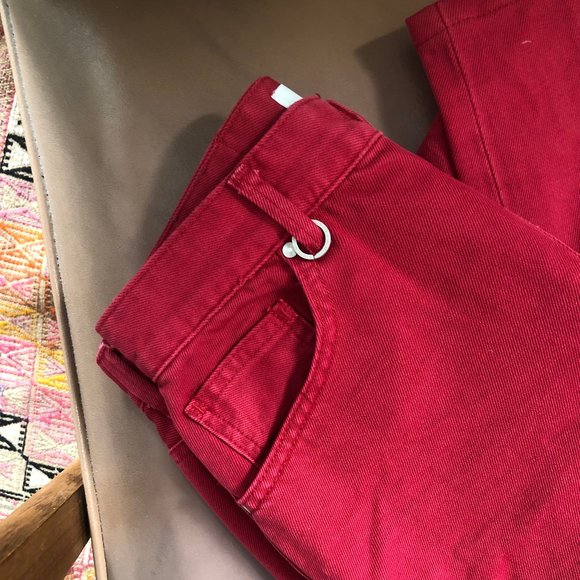 NEUW Red Straight Leg High Waist Jean - Picture 3 of 4